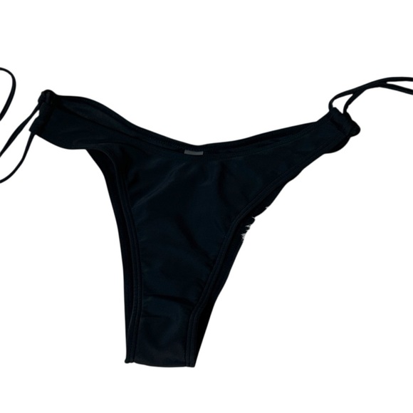 Black String Bikini Bottom Thong Minimalist Swimsuit Beach Pool Sexy - Picture 1 of 4